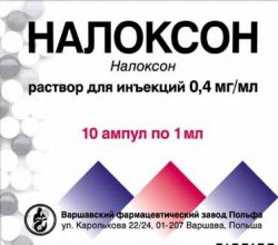 Налоксон, раствор для инъекций 0.4 мг/мл 1 мл 10 шт ампулы